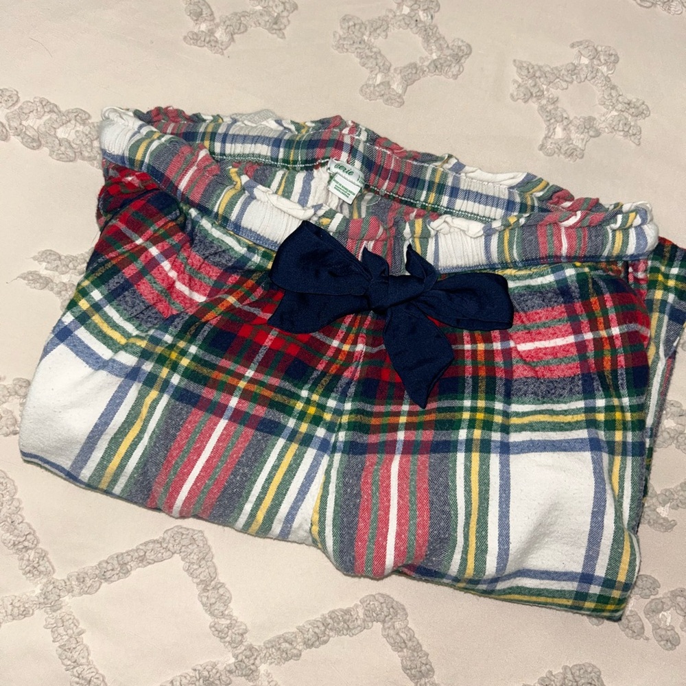 Aerie Plaid PJ Pants with Navy Bow